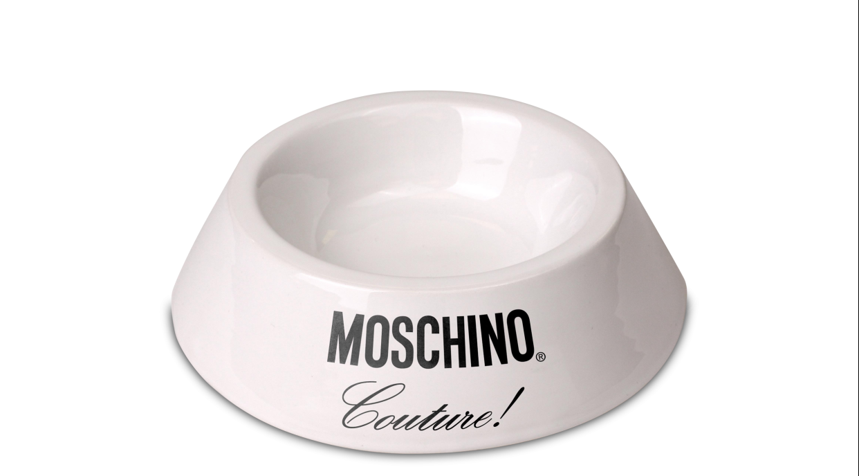 The new Moschino Pet collection includes a ceramic food bowl.  - Credit: Courtesy