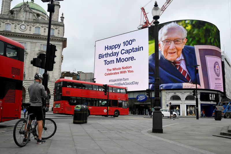 100th birthday of army veteran Captain Tom Moore, in London