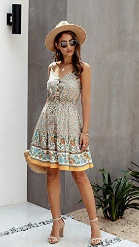 34) Floral Spaghetti Strap Dress