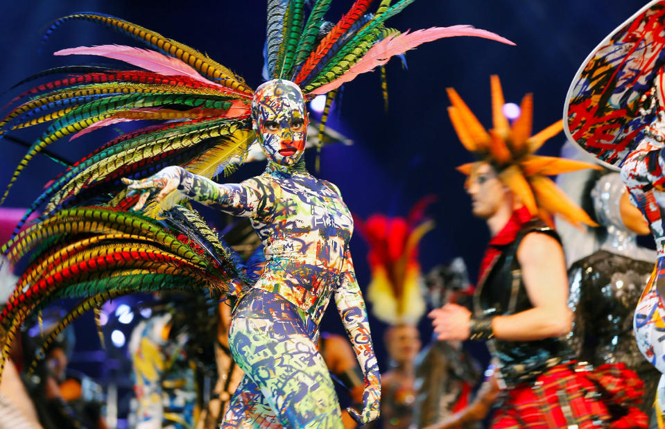 <p>Dancers attend a photocall for the new “THE ONE Grand Show” at Friedrichstadt-Palast in Berlin, Germany on Sept. 28, 2016. (Photo: Hannibal Hanschke/Reuters) </p>