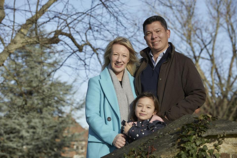 Emma Pattison, her husband George and their daughter Lettie (PA Media)