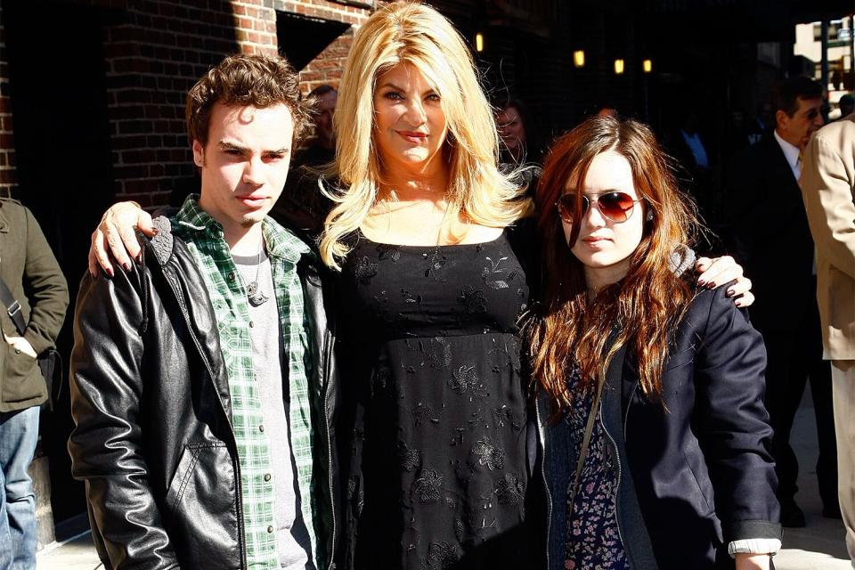 NEW YORK - MARCH 16: (L-R) William True, Actress Kirstie Alley and Lillie Price visit "Late Show With David Letterman" at the Ed Sullivan Theater on March 16, 2010 in New York City. (Photo by Jeffrey Ufberg/WireImage)