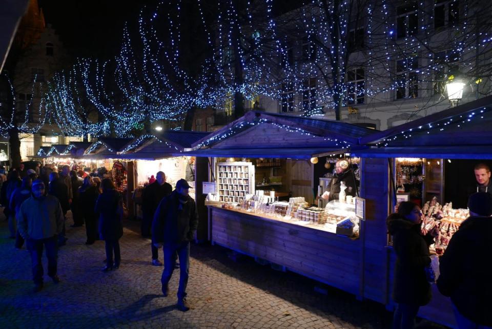 Bruges' Christmas market has an environmentally friendly ice rink this year (Adam Batterbee)