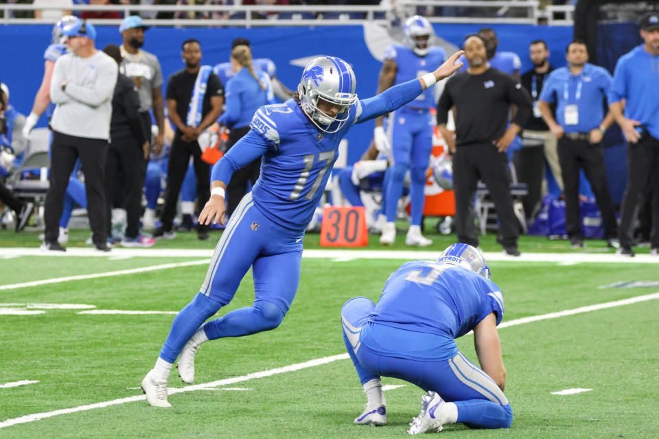 Detroit Lions kicker Michael Badgley (17) has fantastic value