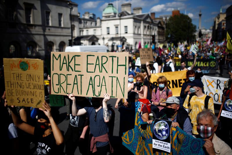 Extinction Rebellion climate activists protest in London