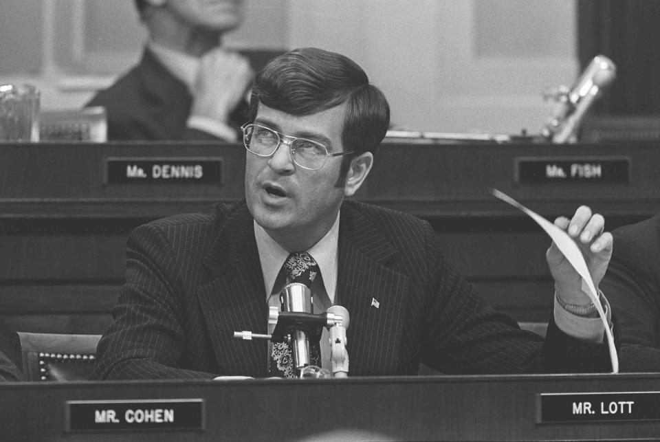 Rep. Trent Lott, R-Miss., offers his views on the impeachment question before the House Judiciary Committee in Washington July 25, 1974. (Photo: AP)