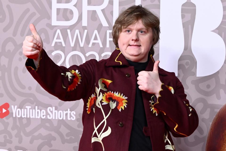 LONDON, ENGLAND - FEBRUARY 11: EDITORIAL USE ONLY: Lewis Capaldi attends The BRIT Awards 2023 at The O2 Arena on February 11, 2023 in London, England. (Photo by Gareth Cattermole/Gareth Cattermole/Getty Images)
