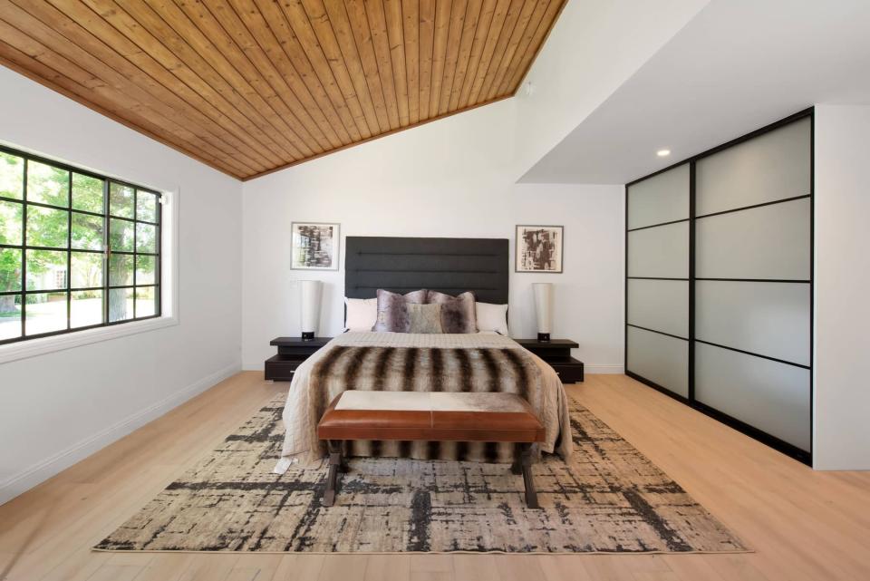 Wood ceilings and floors can be found throughout the home.