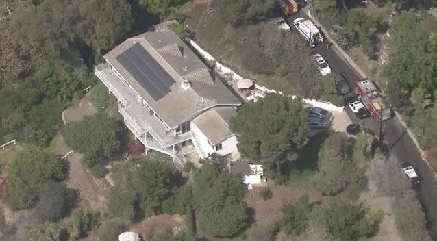 Emergency crews at Kerr's Malibu home.