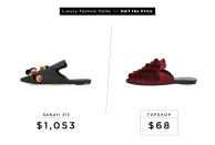 <p>Sanayi 313 Pompom embellished mules, $632 sale price (original $1,053),<a rel="nofollow noopener" href="https://www.farfetch.com/shopping/women/sanayi-313-pompom-embellished-mules-item-11905964.aspx?storeid=10025&from=1&rnkdmnly=1" target="_blank" data-ylk="slk:farfetch.com;elm:context_link;itc:0;sec:content-canvas" class="link "> farfetch.com</a><br>Topshop Cupcake Pompom Flat Mules, $68, <a rel="nofollow noopener" href="http://us.topshop.com/en/tsus/product/shoes-70484/kupcake-pompom-flat-mules-6813145?bi=40&ps=20" target="_blank" data-ylk="slk:topshop.com;elm:context_link;itc:0;sec:content-canvas" class="link ">topshop.com</a><br><br></p>