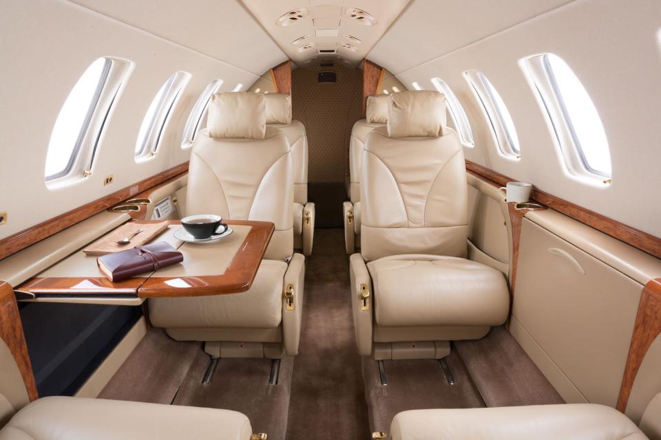 CJ3 private plane Interior