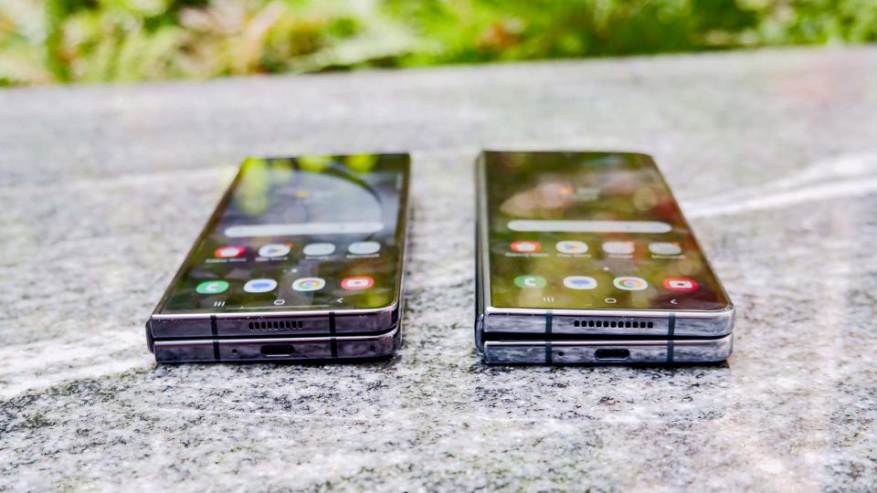 Samsung Galaxy Z Fold 5 vs Galaxy Z Fold 4 closed.