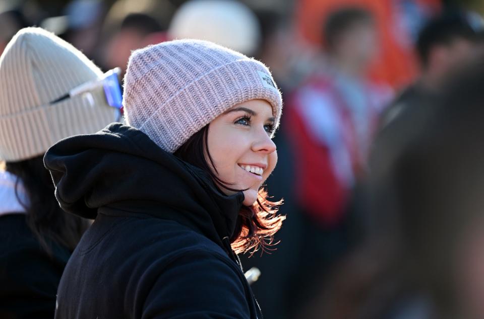 A Utah fan watches the Pat McAfee Show at the University of Utah on Friday, Oct. 27, 2023. | Scott G Winterton, Deseret News