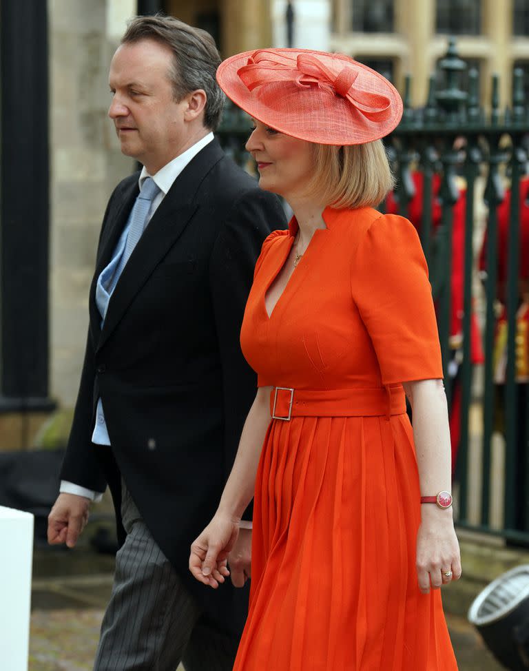 La ex primera ministra Liz Truss con su esposo Hugh O'Leary