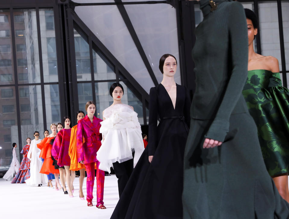 As New York Fashion Week once again holds court — Monday's Carolina Herrera show is pictured here — designers are addressing mental health concerns within the industry. (Photo: REUTERS/Caitlin Ochs)