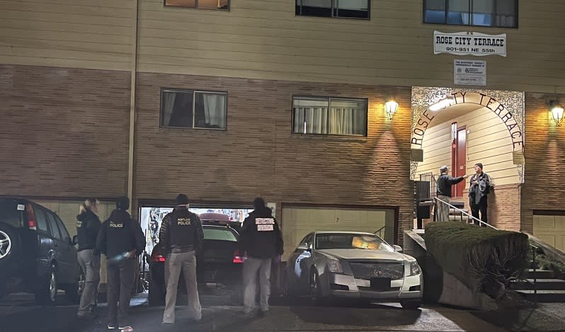 Portland Police search an apartment in connection with Normandale Park shooting