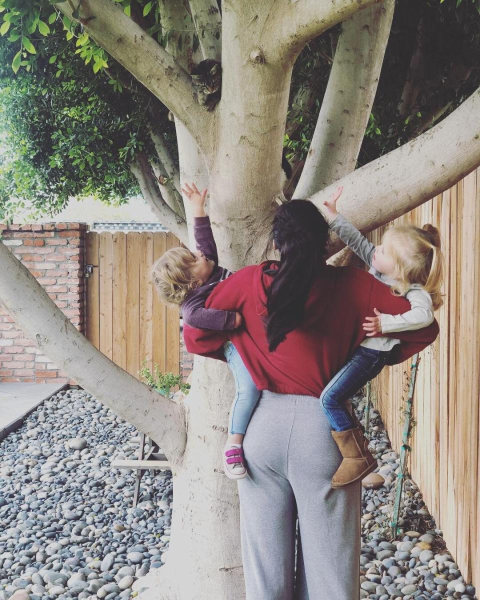 Kids can be a handful — but at least Nikki's already a pro at balancing them! 