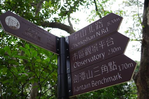 劍潭山親山步道上有知名的老地方觀機平台（圖／記者李鴻典攝）
