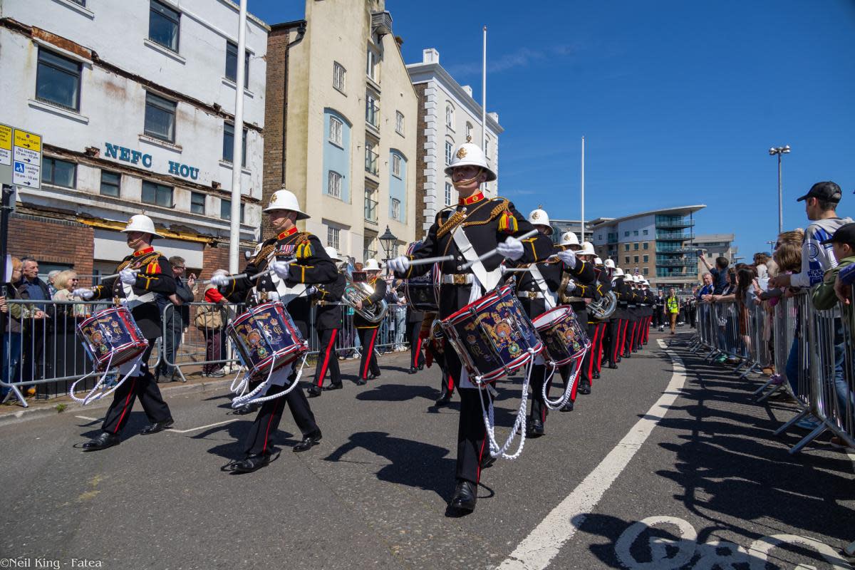 Marching band through Poole Quay on Saturday, May 4 <i>(Image: Neil King)</i>