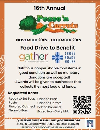 16TH Annual Pease’n Carrots food drive is underway