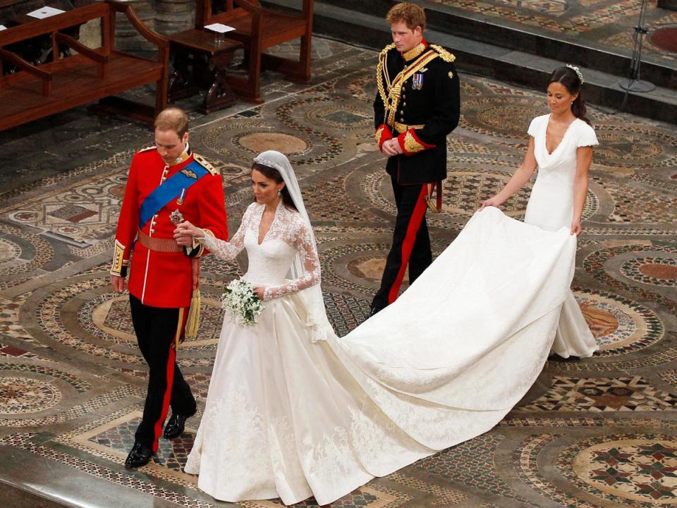 The Windsors walking down the aisle in 2011 (Getty)