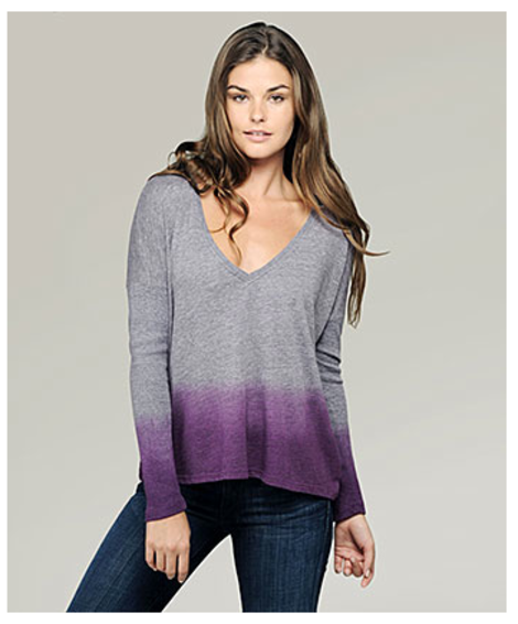 C&C California long sleeve v-neck rectangle tee, $64.90