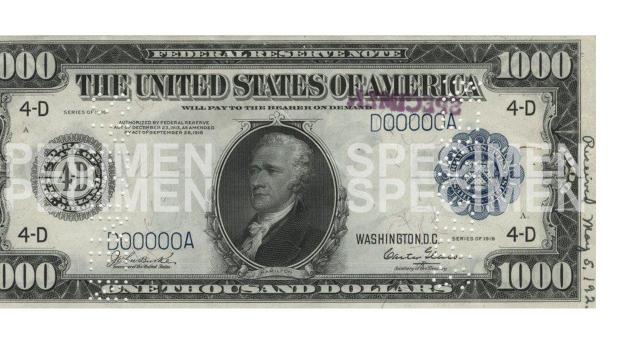 $5,000 Note (Blue Seal)