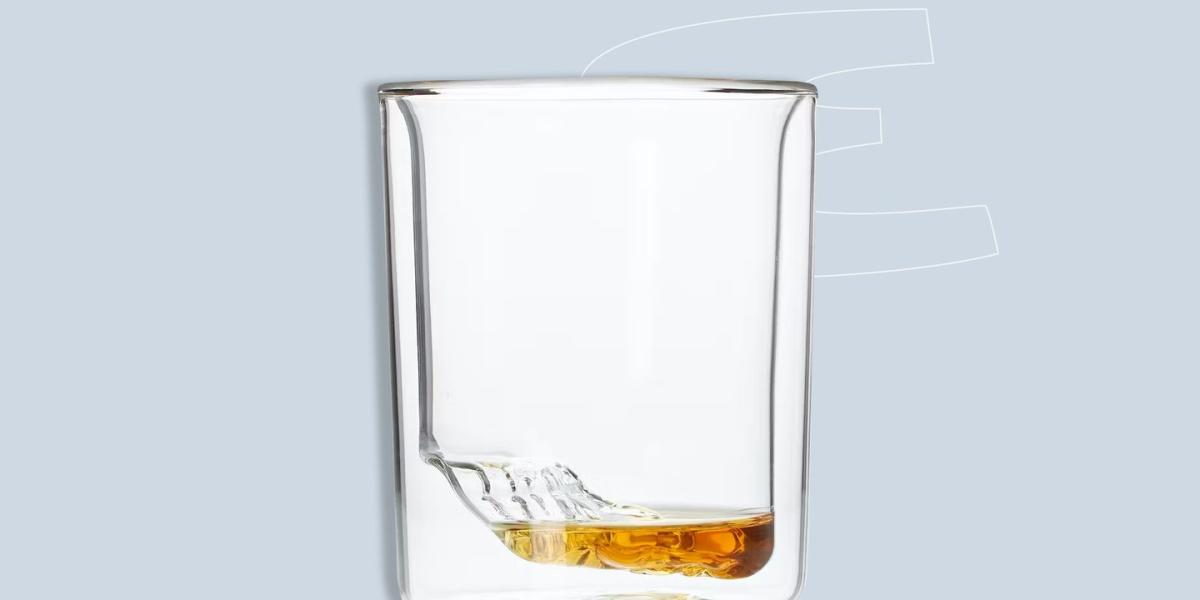 Sun's Tea Strong Double Wall Insulated Old-fashioned Whiskey Glasses, Classic Scotch Whiskey Glasses