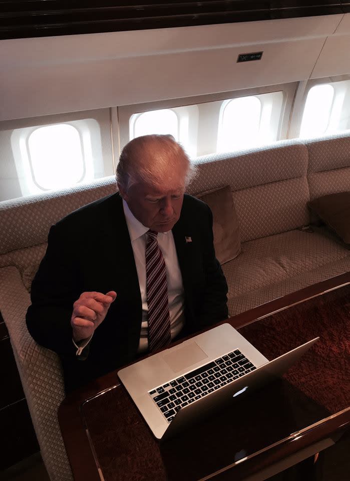 Donald Trump answers questions during a Reddit AMA. (via Facebook)