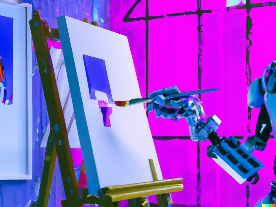 Robot painting picture