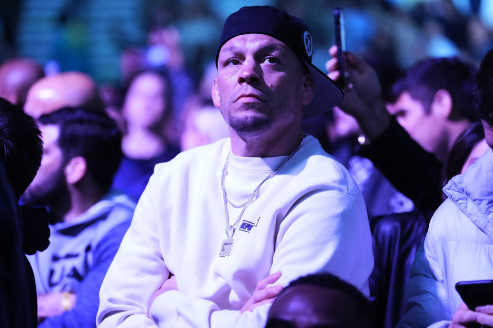 LAS VEGAS, NEVADA - MARCH 04: Nate Diaz attends the UFC 285 event at T-Mobile Arena on March 04, 2023 in Las Vegas, Nevada. (Photo by Jeff Bottari/Zuffa LLC via Getty Images)