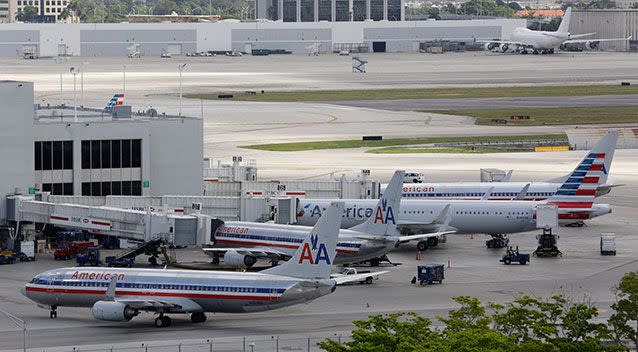 File image of American Airlines jets sitting at their gates at Miami. Source: AP