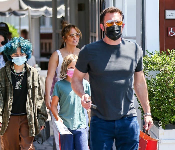 Jennifer Lopez y Ben Affleck con Emme y Samuel