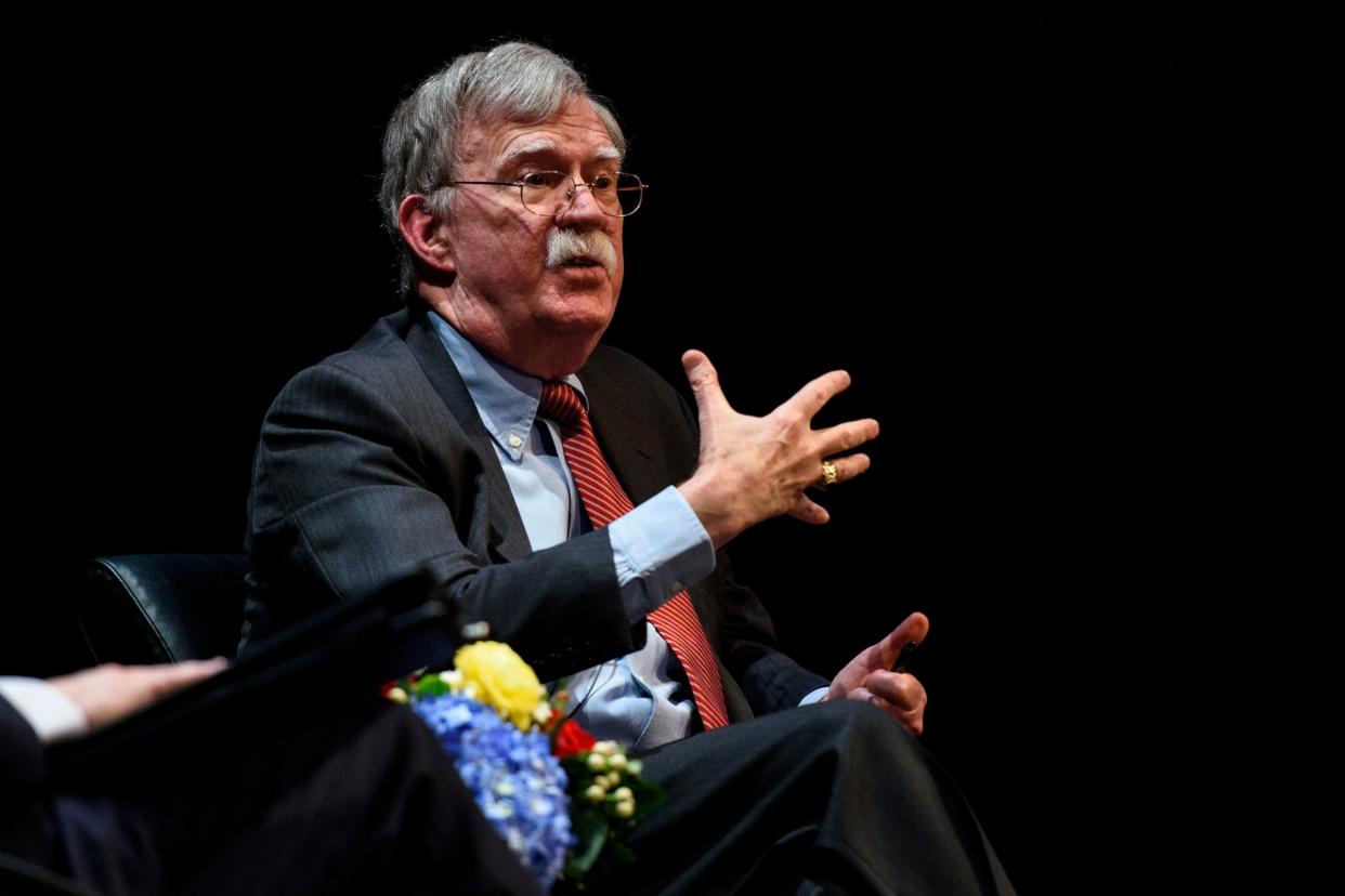 John Bolton, Donald Trump's former national security adviser, gives a talk at Duke University, North Carolina: Getty Images