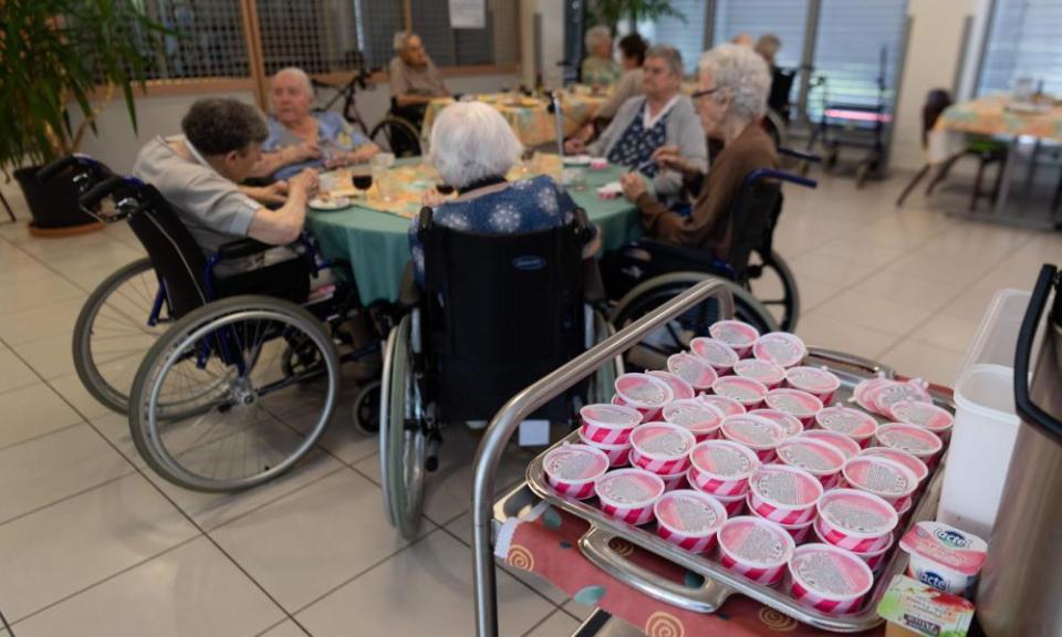 Ice-creams ready to be served at a retirement home in Souffelweyersheim, eastern France.