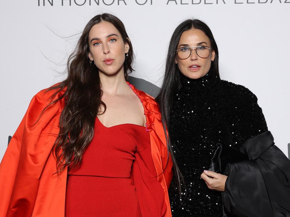 Scout LaRue Willis and Demi Moore attend the "Love Brings Love" Show – In Honor Of Alber Elbaz By AZ Factory at Le Carreau Du Temple on October 05, 2021 in Paris, France