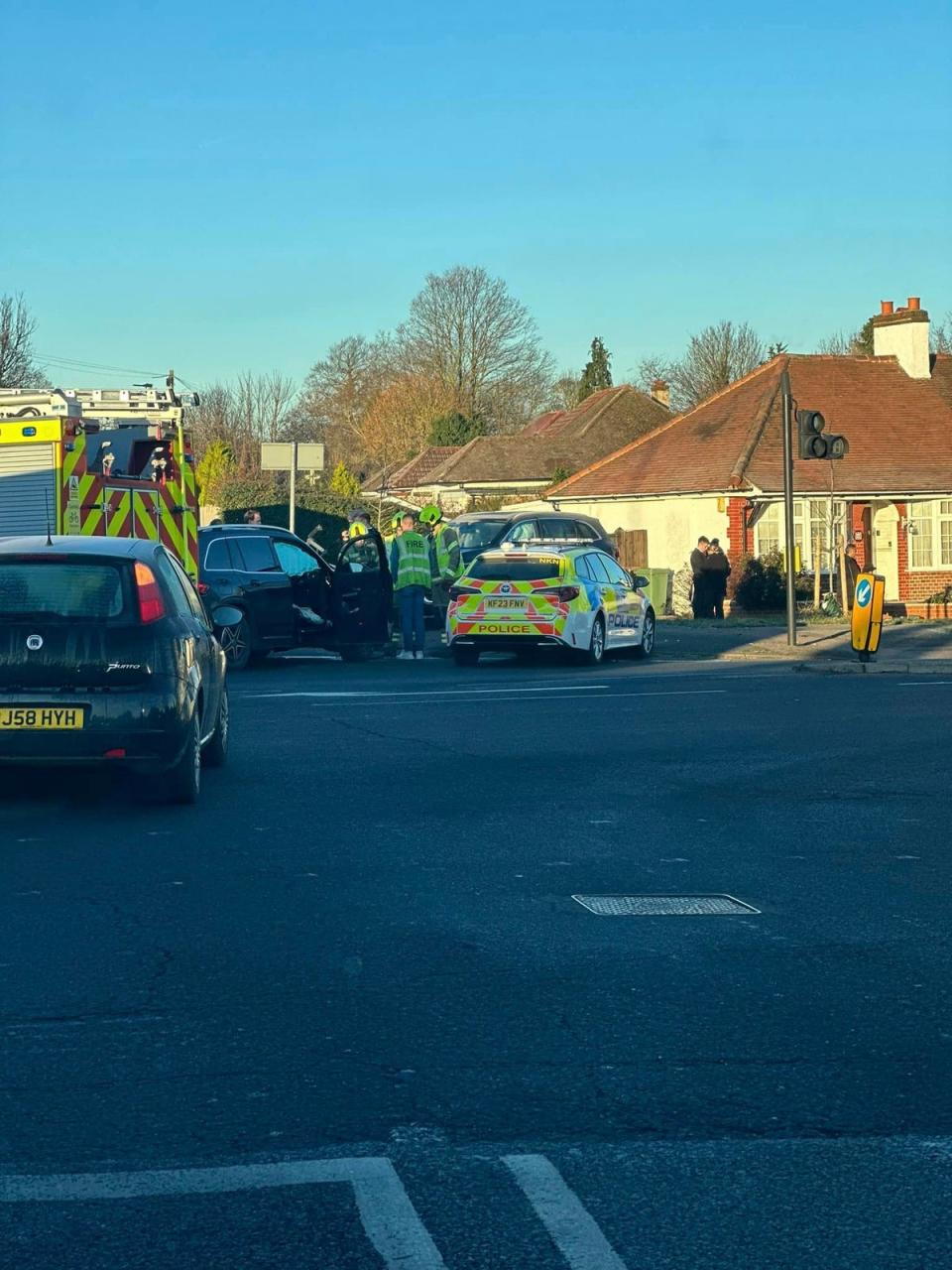 The crash at a busy junction in Orpington (Supplied)