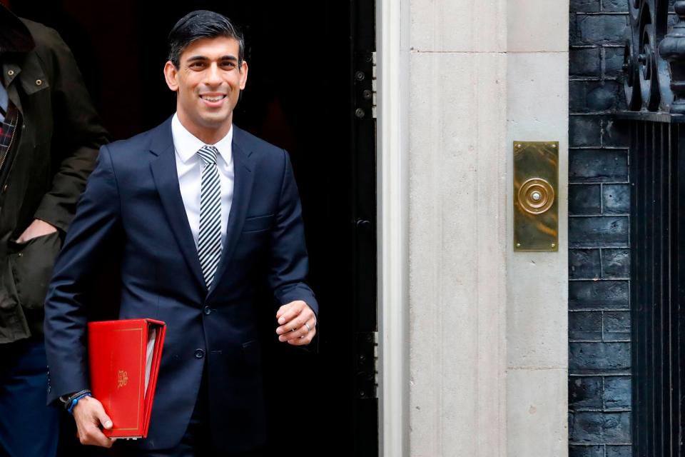 Britain's Chancellor of the Exchequer Rishi Sunak leaves after the first meeting of the cabinet the day after a reshuffle: AFP via Getty Images