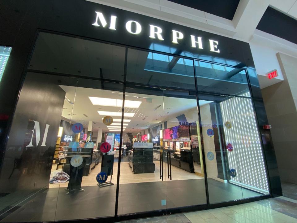 A shuttered Morphe store in Paramus, New Jersey, on December 5, 2023.