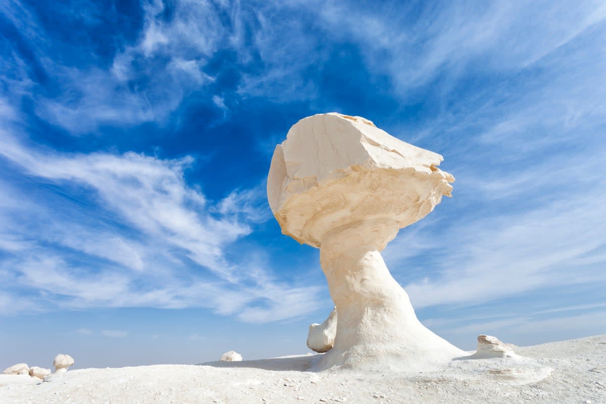 Drift off under the stars in the chalk desert northeast of Farafra (Getty Images/iStockphoto)