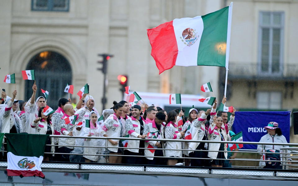 Paris , France - 26 July 2024; Team Mexico during the Opening Ceremony of the 2024 Paris Summer Olympic Games on the banks of the river Seine in Paris, France. (Photo By Stephen McCarthy/Sportsfile via Getty Images)
