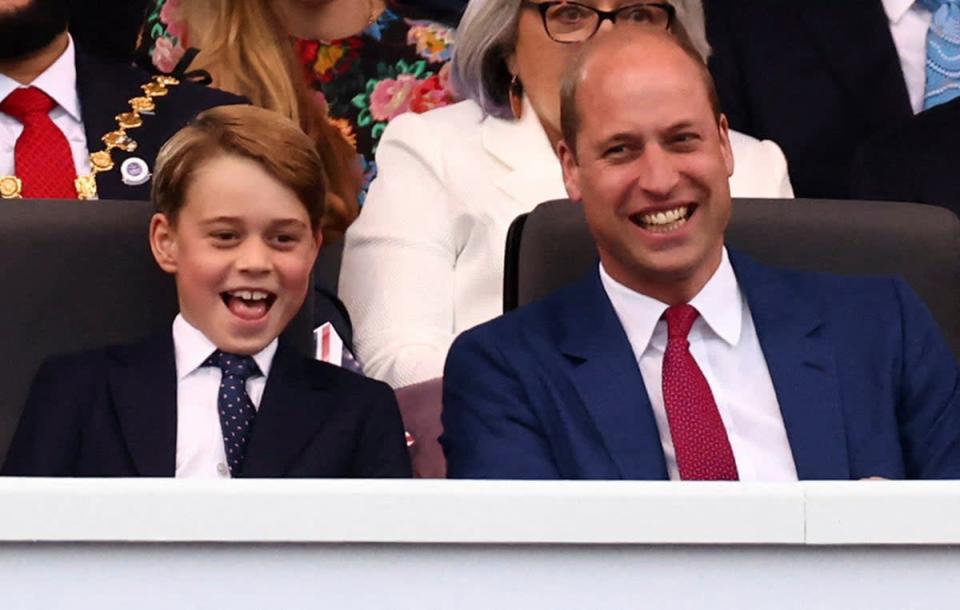 Princes George and William enjoying Stewart’s rendition of ‘Sweet Caroline' (Getty Images)