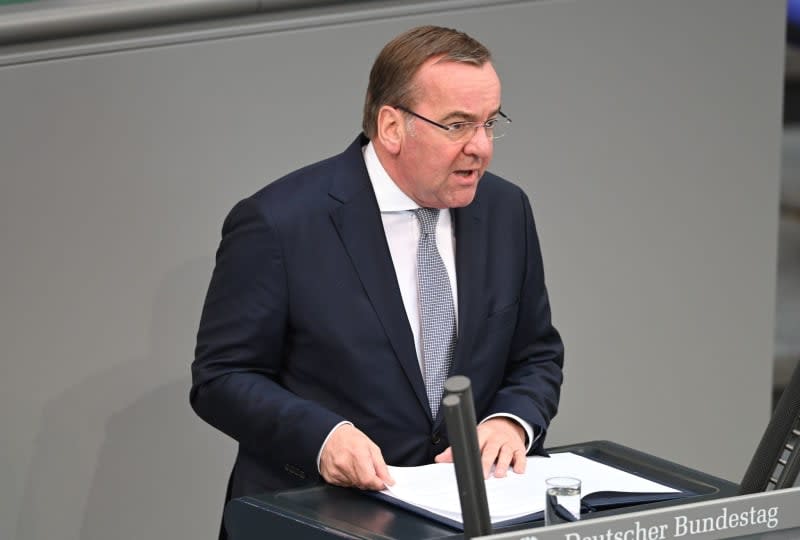 Boris Pistorius German Minister of Defense, speaks during a plenary debate on National Veterans Day in the Bundestag. Jessica Lichetzki/dpa