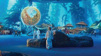 SeaWorld Abu Dhabi's One Ocean Realm connects visitors to all immersive realms of the sea life theme park (PRNewsfoto/Miral)