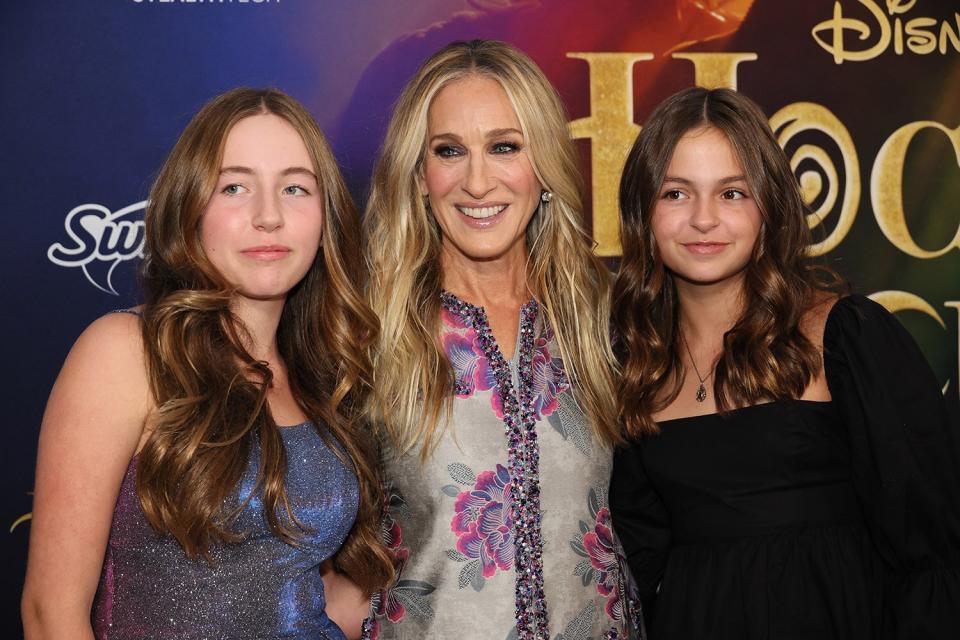 NEW YORK, NEW YORK - SEPTEMBER 27: (L-R) Marion Loretta Elwell Broderick, Sarah Jessica Parker and Tabitha Hodge Broderick attend at Disney's "Hocus Pocus 2" premiere at AMC Lincoln Square Theater on September 27, 2022 in New York City. (Photo by Dia Dipasupil/Getty Images)