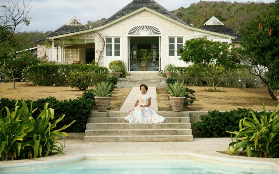 Princess Margaret, In front of her home Les Jolies Eaux, Mustique - Lichfield Archive via Getty Images