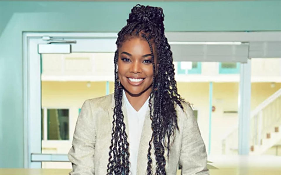 This metallic blazer stuns in Gabrielle Union's new line. (Photo: New York and Company)