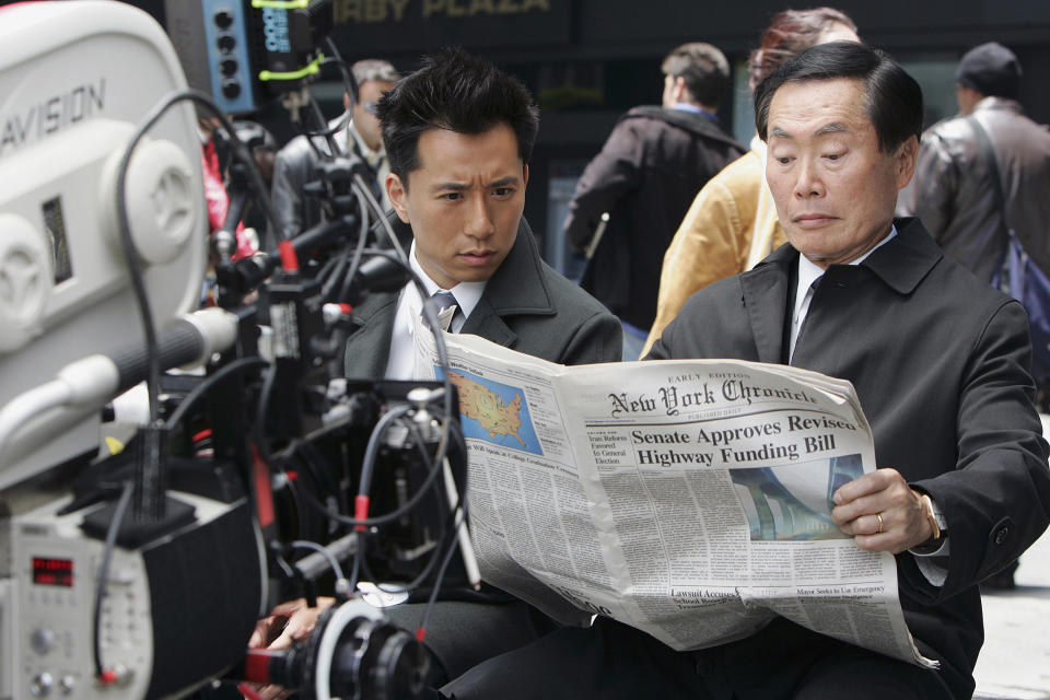 James Kyson Lee as Ando Masahashi and George Takei as Kaito Nakamura in "Heroes."