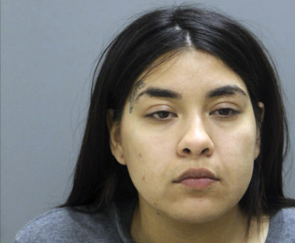 This booking photo provided by the Chicago Police Department, Thursday, May 16, 2019, shows Desiree Figueroa, who is charged in the death of 19-year-old expectant mother Marlen Ochoa-Lopez. First-degree murder charges have been filed against Figueroa and her mother, Clarisa Figueroa, in connection with the death of Ochoa-Lopez, whose body was discovered earlier in the week, strangled before her baby was cut from her womb.