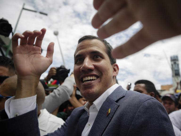 Juan Guaido, Venezuela’s opposition leader, has instructed his Washington envoy to meet with Pentagon officials to “cooperate” on a solution to the country’s political turmoil.The 35-year-old declared himself the nation’s legitimate leader in January and has been attempting to oust embattle president Nicolas Maduro, with US backing.“We have instructed our ambassador Carlos Vecchio to meet immediately ... with the Southern Command and its admiral to establish a direct relationship,” he said at a rally in Saturday.“We have said from the beginning that we will use all the resources at our disposal to build pressure.”The US Southern Command said in a tweet on Thursday that it was prepared to discuss how to support the future role of Venezuelan armed force leaders who “restore constitutional order” in the country.“When invited by [Juan Guaido] & the legitimate gov’t of Venezuela, I look forward to discussing how we can support the future role of those [Venezuelan naval] leaders who make the right decision,” the body said.The command has not responded to Mr Guaido’s latest claims.Vladimir Padrino, Venezuela’s defence minister, said a US coast guard ship had entered the country’s territorial waters on Saturday, a move he said the Maduro administration would not accept.A Southern Command spokesperson had said on Friday that a US coast guard vessel would be conducting a “counterdrug detection and monitoring mission” in “international waters” on 9 May.Trump administration officials have repeatedly said “all options are on the table” to remove Mr Maduro, who has accused the US of trying to orchestrate a coup. Mr Guaido has used the same language.Mr Guaido alleges that the president’s re-election last year was fraudulent.But the 35-year-old is under increasing pressure in Caracas, where he led an unsuccessful military uprising against Mr Maduro on 30 April.He declared himself the country’s legitimate president in January, backed by the US and 50 other nations, but has been unable to remove Mr Maduro or win the backing of Venezuela’s military leaders.Edgar Zambrano, the opposition leader’s deputy, was towed to prison while sitting in his car on Thursday.Other lawmakers have left Caracas for foreign embassies, fearing a crackdown in the wake of the failed rebellion.Mr Guaido claimed the country’s first vice president had been kidnapped, in a post on Twitter.“We live in dictatorship,” he said at Saturday’s rally. “We don’t have the option to stay at home waiting, but to keep demanding our rights in the streets.”Earlier this week Mr Guaido told an Italian newspaper that he would “probably” accept a US military intervention in Venezuela.Additional reporting by agencies